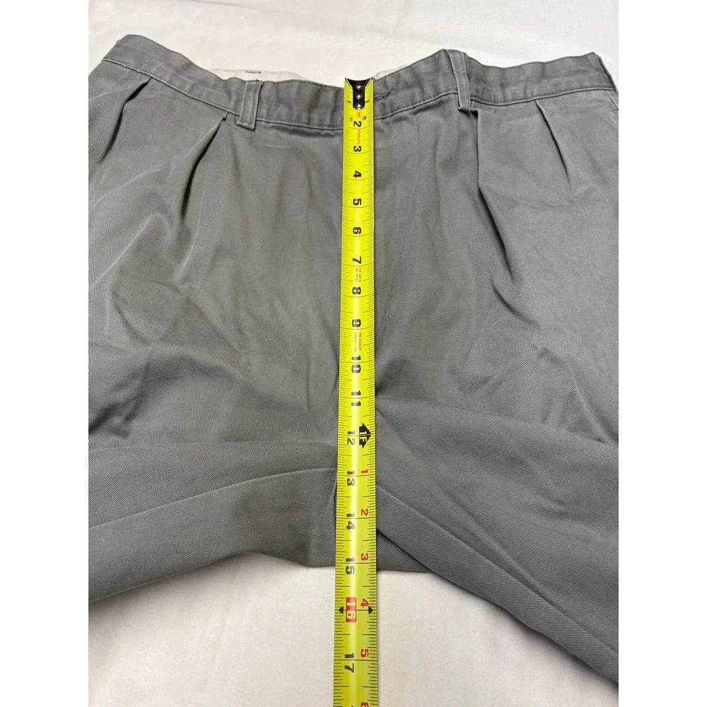 VTG Y2K Polo Ralph Lauren Andrew Pant Mens 38x32 Grey Olive Pleated Chino Cotton